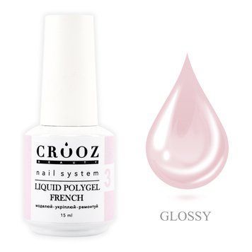 Crooz Рідкий полігель FRENCH Liquid Polygel 3, 15 мл 00000029462 фото