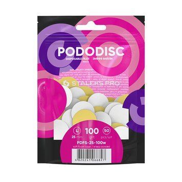 Staleks Змінні файли білі на м'якій основі для педикюрного диска PODODISC L EXPERT 100 грит (50 шт) 00000029508 фото