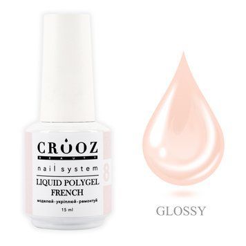 Crooz Рідкий полігель FRENCH Liquid Polygel 8, 15 мл 00000029467 фото