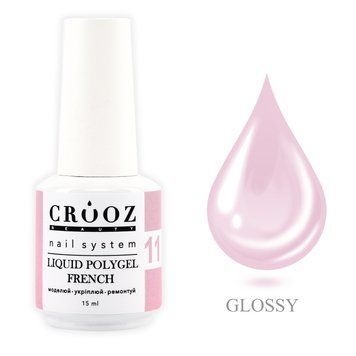 Crooz Рідкий полігель FRENCH Liquid Polygel 11, 15 мл 00000029470 фото