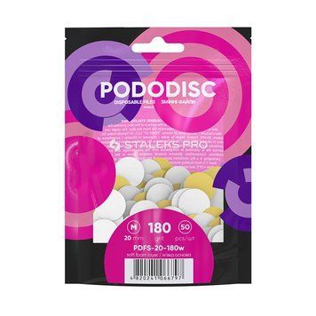 Staleks Змінні файли білі на м'якій основі PODODISC STALEKS PRO M 180 грит (50 шт) 00000026462 фото