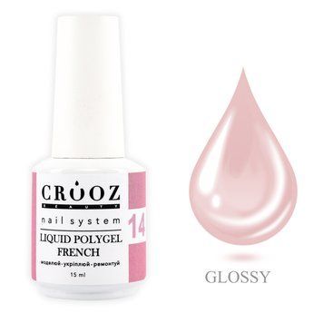 Crooz Рідкий полігель FRENCH Liquid Polygel 14, 15 мл 00000029473 фото