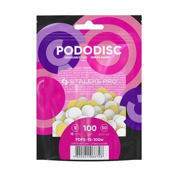 Staleks Змінні файли білі на м'якій основі для педикюрного диска PODODISC S EXPERT 100 грит (50 шт) 00000029511 фото