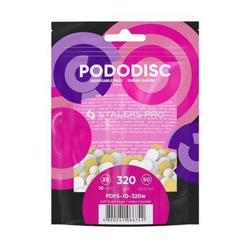 Staleks Змінні файли білі на м'якій основі для педикюрного диска PODODISC XS EXPERT 320 грит (50 шт 00000032333 фото