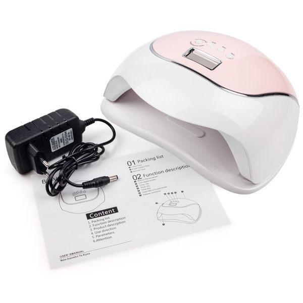 Лампа для манікюру гібридна з ручкою LED + UV SUN BQ-V5 120 W (Macaroon Pink) 00000017667 фото